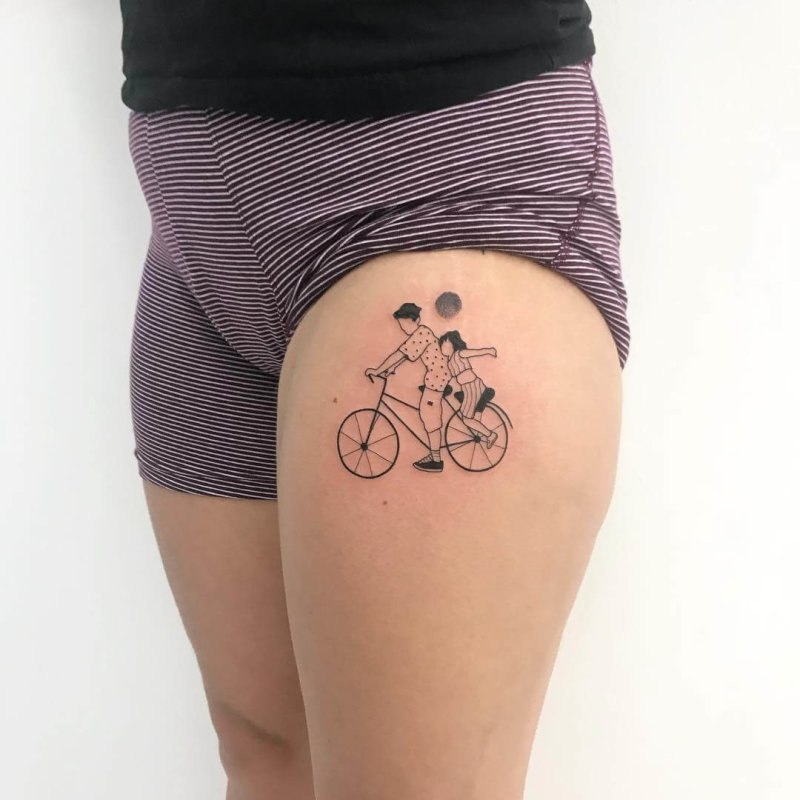 Bicycle tattoo from lenkatane_tattoo
